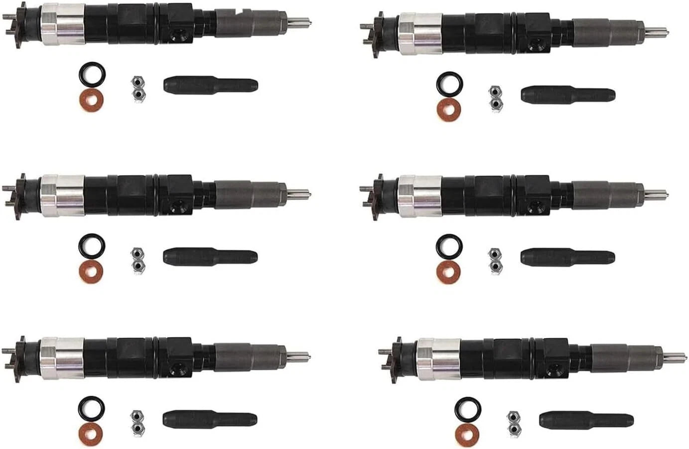 6pcs 4045T 6068T Fuel Injector 095000-6492 for John Deere E210LC E240LC 670G