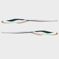 Rinker Boat Graphic Decal Stickers 218457 - Teal Champagne (set of 2)