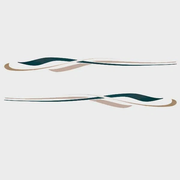 Rinker Boat Graphic Decal Stickers 218457 - Teal Champagne (set of 2)