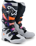 Alpinestars Tech 7 Offroad Motorcycle Boots US 11 Black Grey Orange Magenta