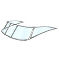 Sea Fox Boat Windshield - Light Blue Glass Aluminum 102 1/2 Inch