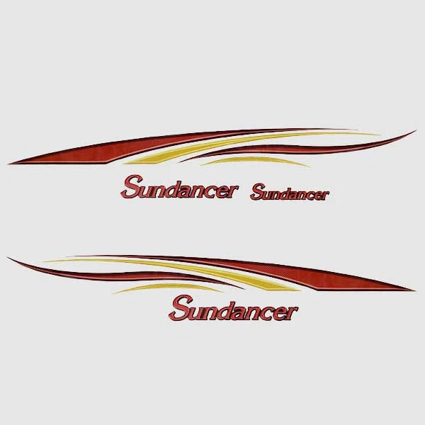 Sundancer Boat Graphic Decals 136808-05 - Yellow Red Stickers (kit)