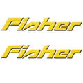 Fisher Boat Logo Decals 130580 - Yellow Vinyl Stickers (pair)