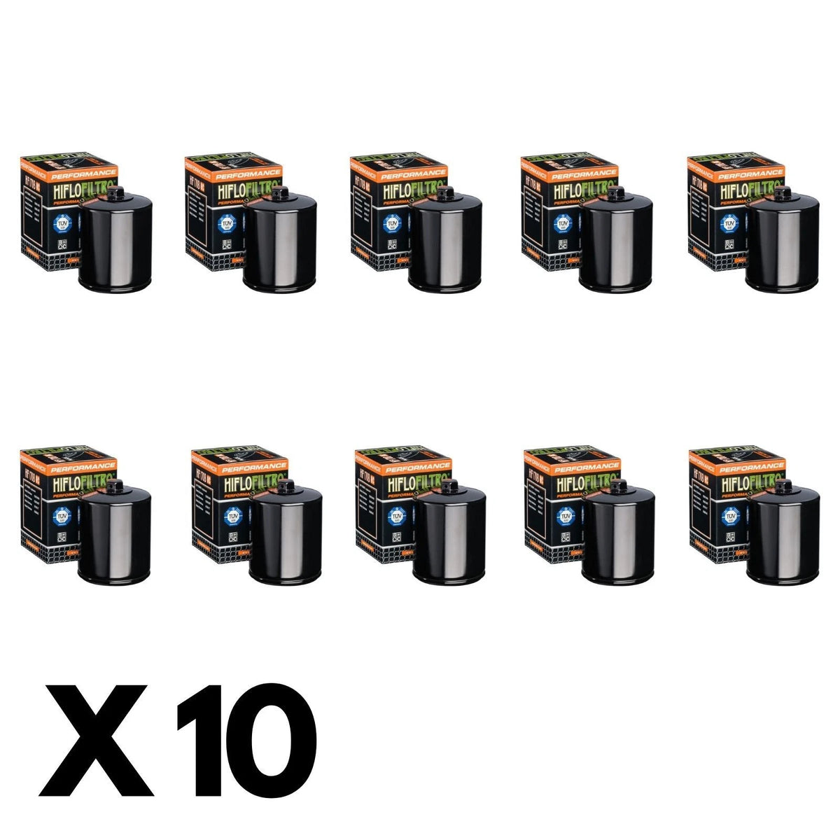 10 Pack Hiflo Oil Filter for Harley 883 Sportster Custom 1999-2010 (with Nut)