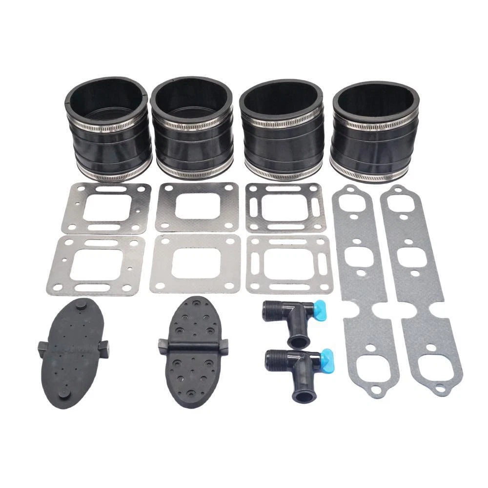 Mercruiser 4" Exhaust Manifold Kit Bellow and Gasket Shutter Fit GM 229/262 CID
