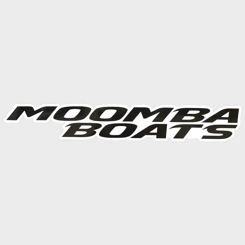 Moomba Boat Brand Logo Decal Sticker - Glossy Black and White Vinyl