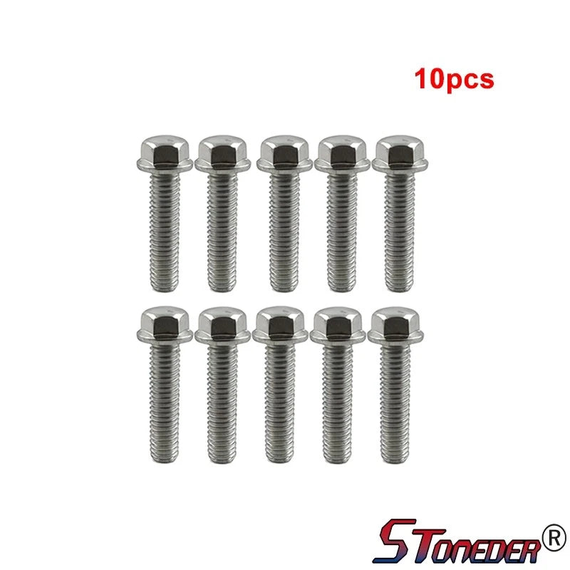 STONEDER Flanged Hex Bolt M6 X 25mm for Pit Dirt Bike ATV Quad Go Kart Engine