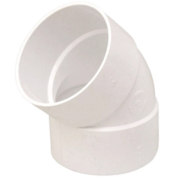 Canplas Boat PVC Elbow Pipe 41 4183 - 3 Inch 45° Hub X Hub