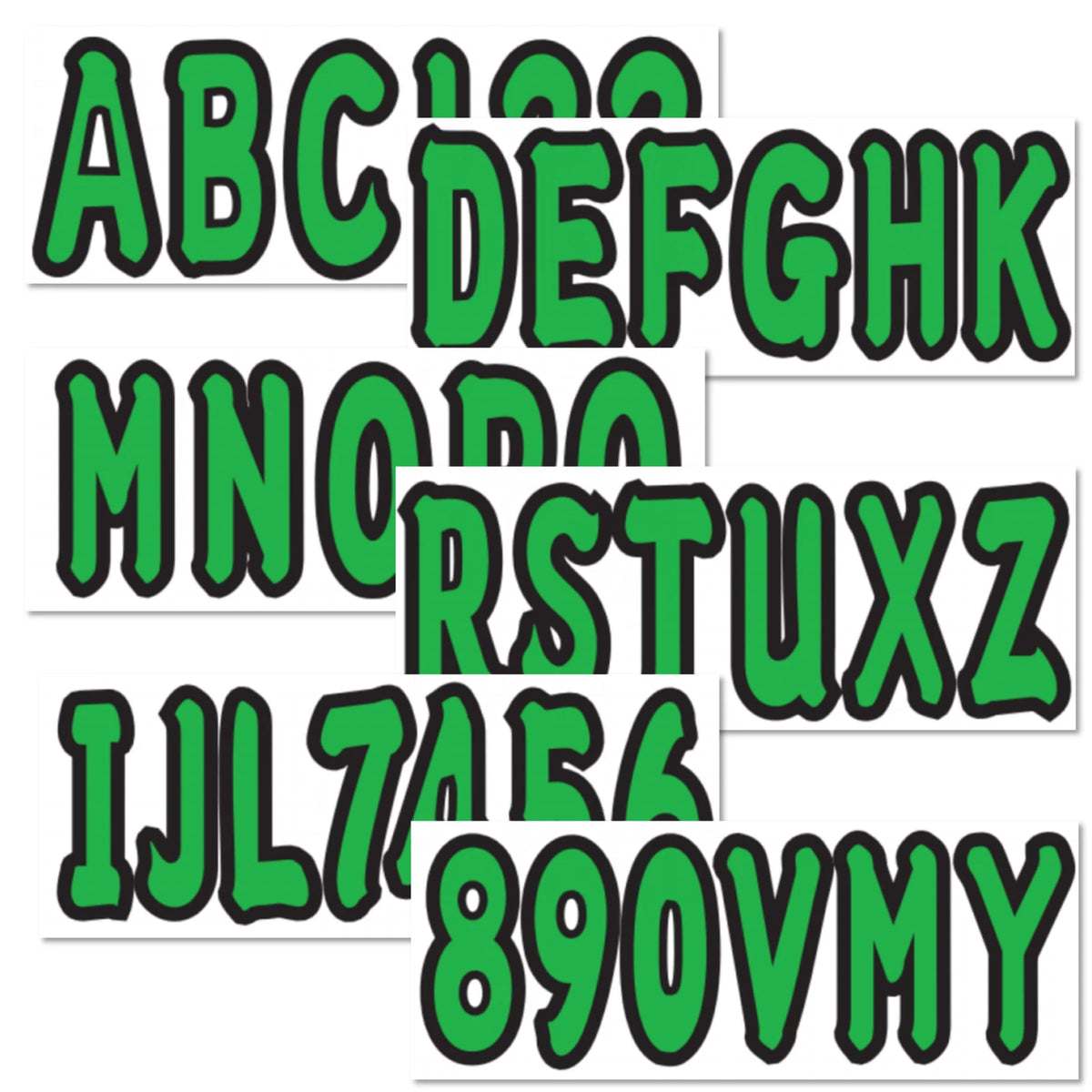 3" Boat Registration Numbers and Letters Sticker Decals Custom DIY Green