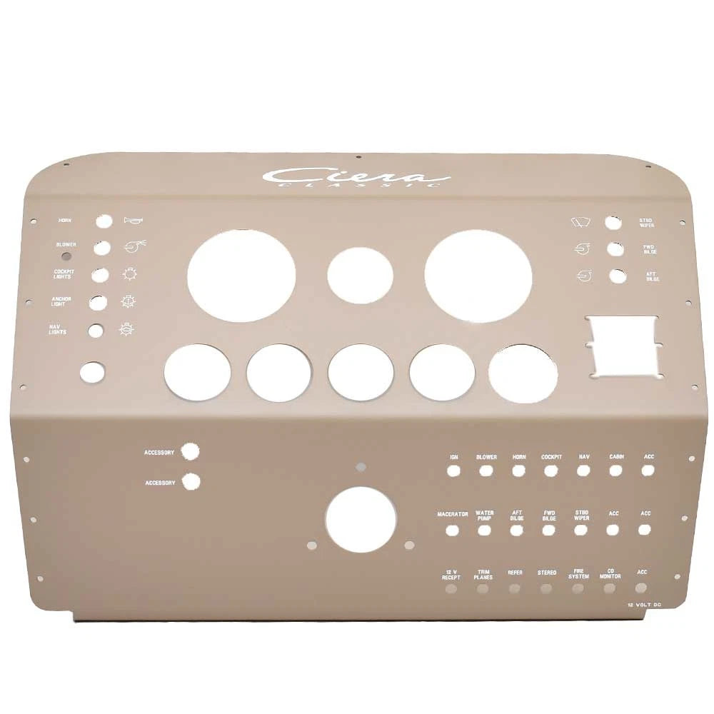 Bayliner Boat Gauge Dash Panel - Ciera Tan Aluminum 21 3/4 Inch