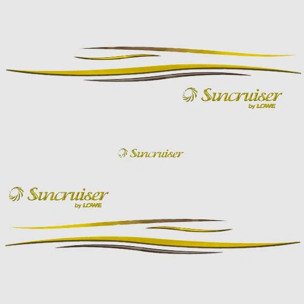 Lowe Boat Graphic Decals 1846918 - Suncruiser Yellow Stickers (kit)