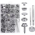 Snap Buttons Screw Set 323pcs Stainless Steel with Tool for Canvas Repair