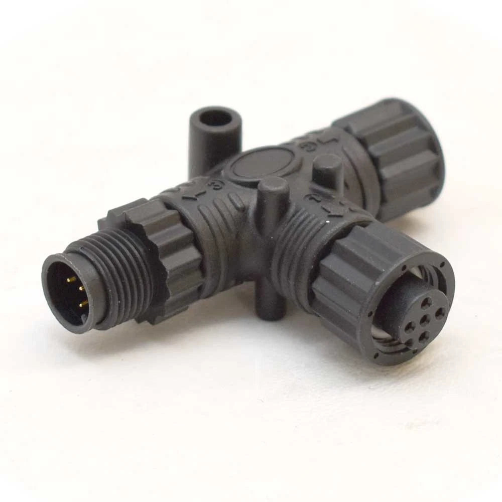 Lowrance Boat Tee Connector Plug - Ranger 2 3/8 X 1 3/4 Inch Black 5 Pin