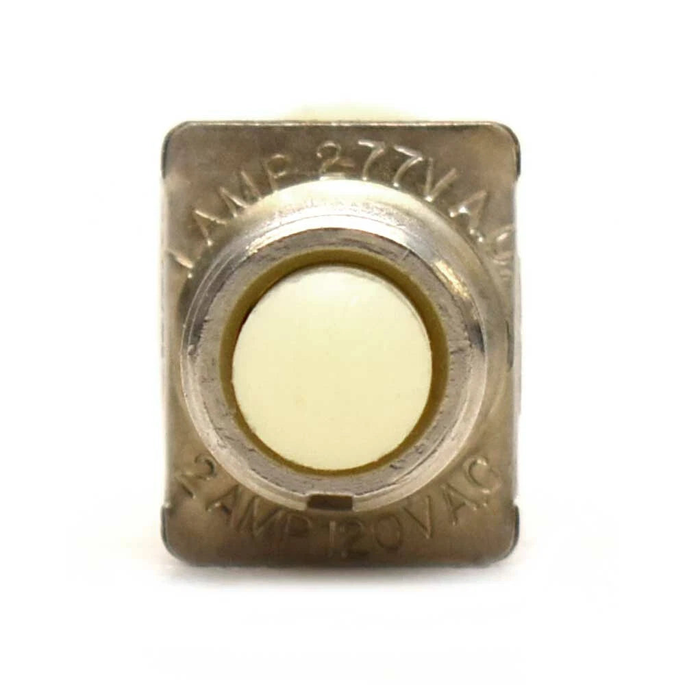 Boat Push Button Switch - 2A 120V AC Silver Off White