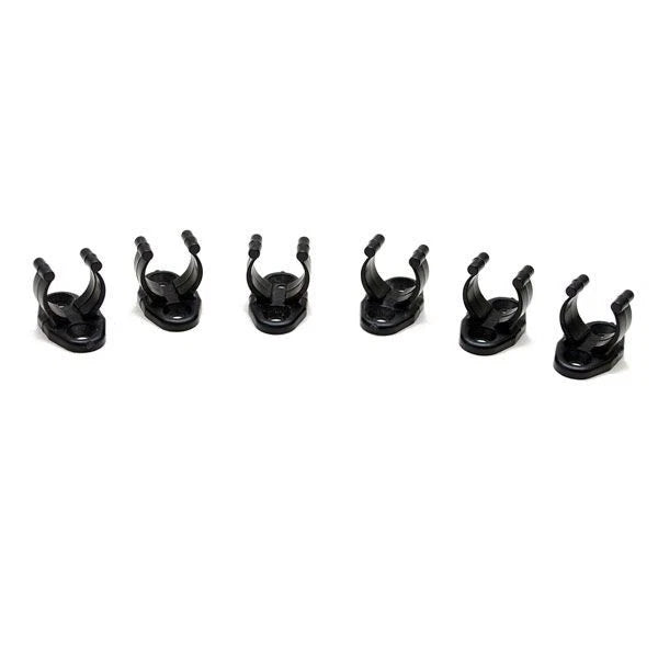 Boat Pole Clips - 1/2 Inch Black Plastic (set of 6)