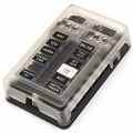 Bluewater Boat Fuse Black with Cover - Black - Clear 12 Position