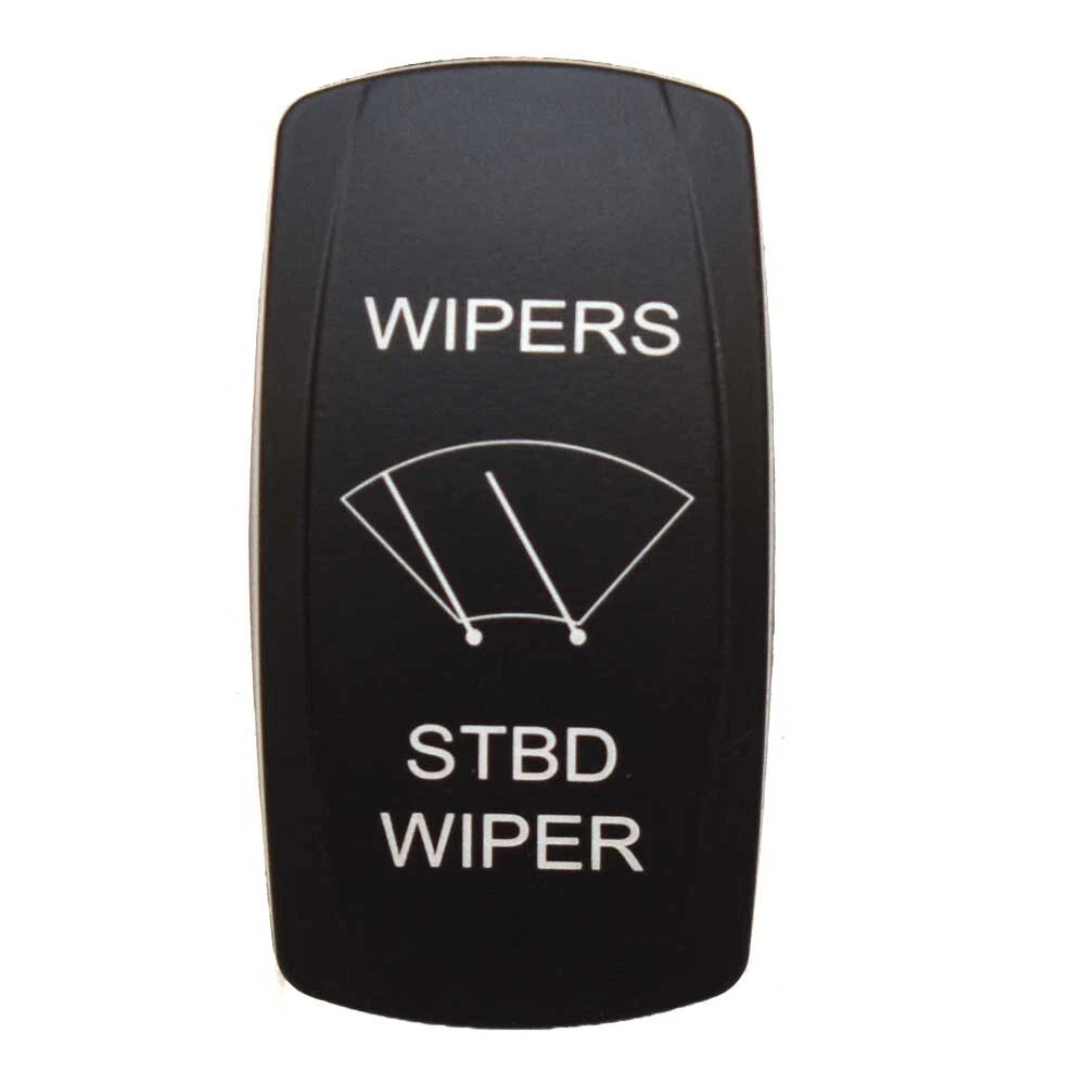 Boat Rocker Switch Cover - STBD Wipers Actuator Black White