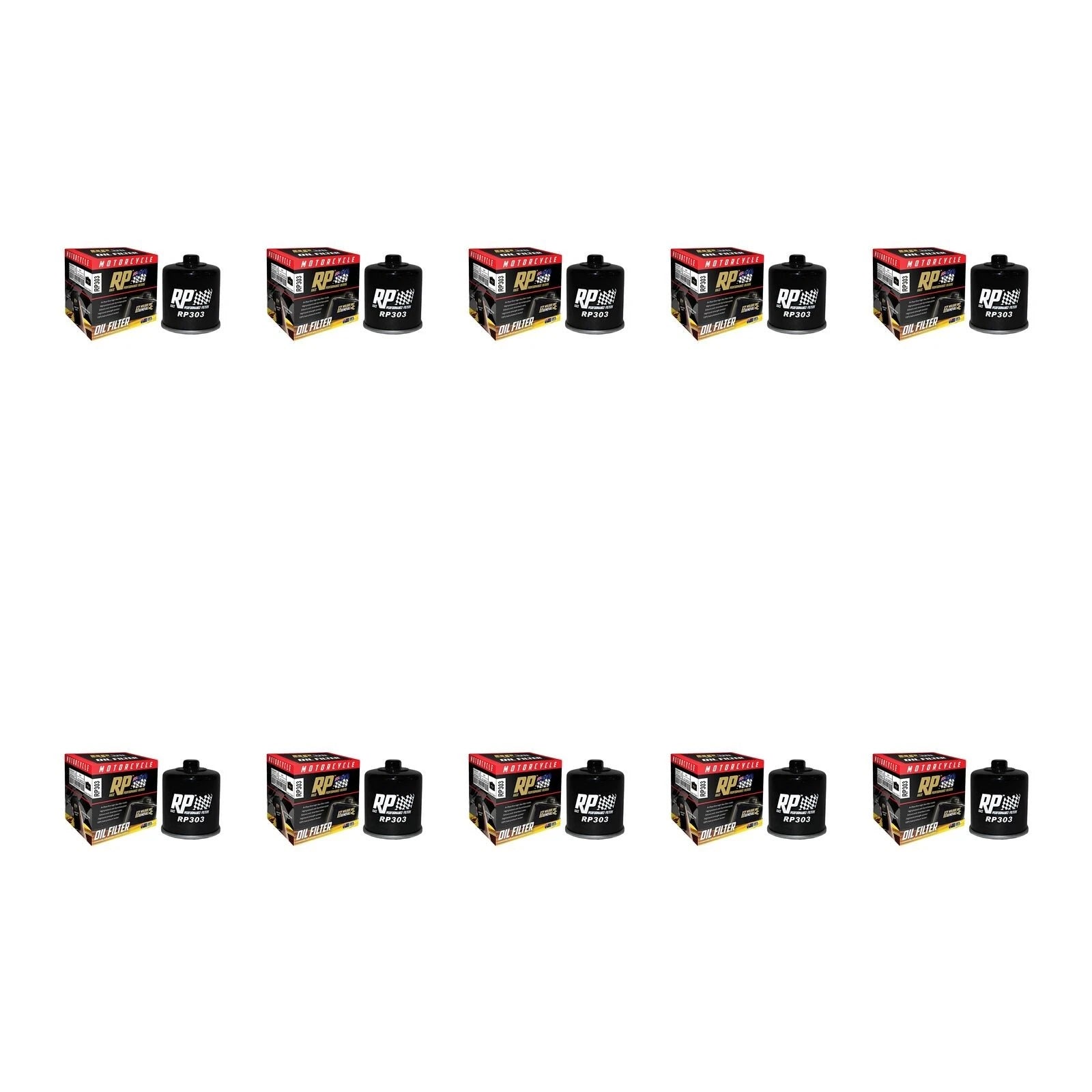 10 Pack RP Oil Filter for Kawasaki Ninja 400/EX400G 2018-2024