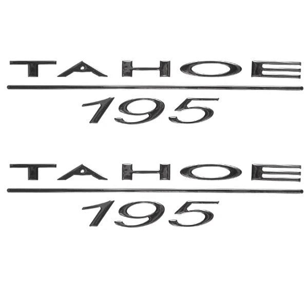 Tahoe Boat Raised Logo Decals - 195 Model Silver Stickers (pair)
