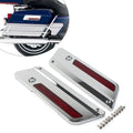 Saddlebag Latch Plate Cover with Red Reflector for Harley Touring 1993-13 Chrome