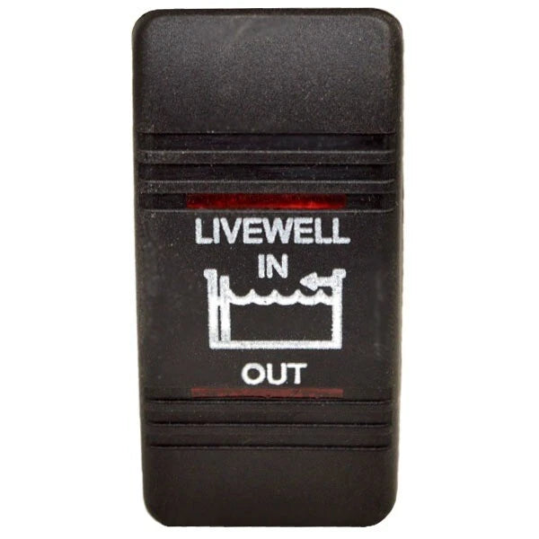 Carling Boat Rocker Switch Cover - Livewell Black Illuminated Actuator