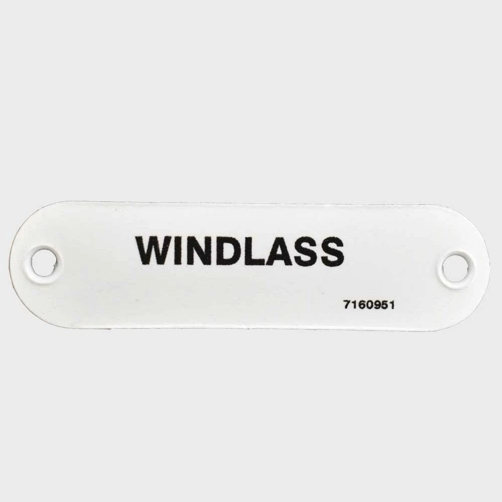 Marquis Boat Label Tag 7160951 - Windlass White Plastic