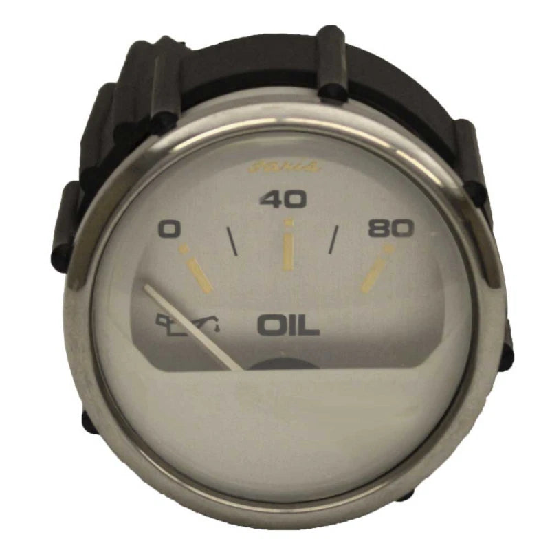 Faria Boat Oil Gauge GPC603A - 2 Inch Silver White