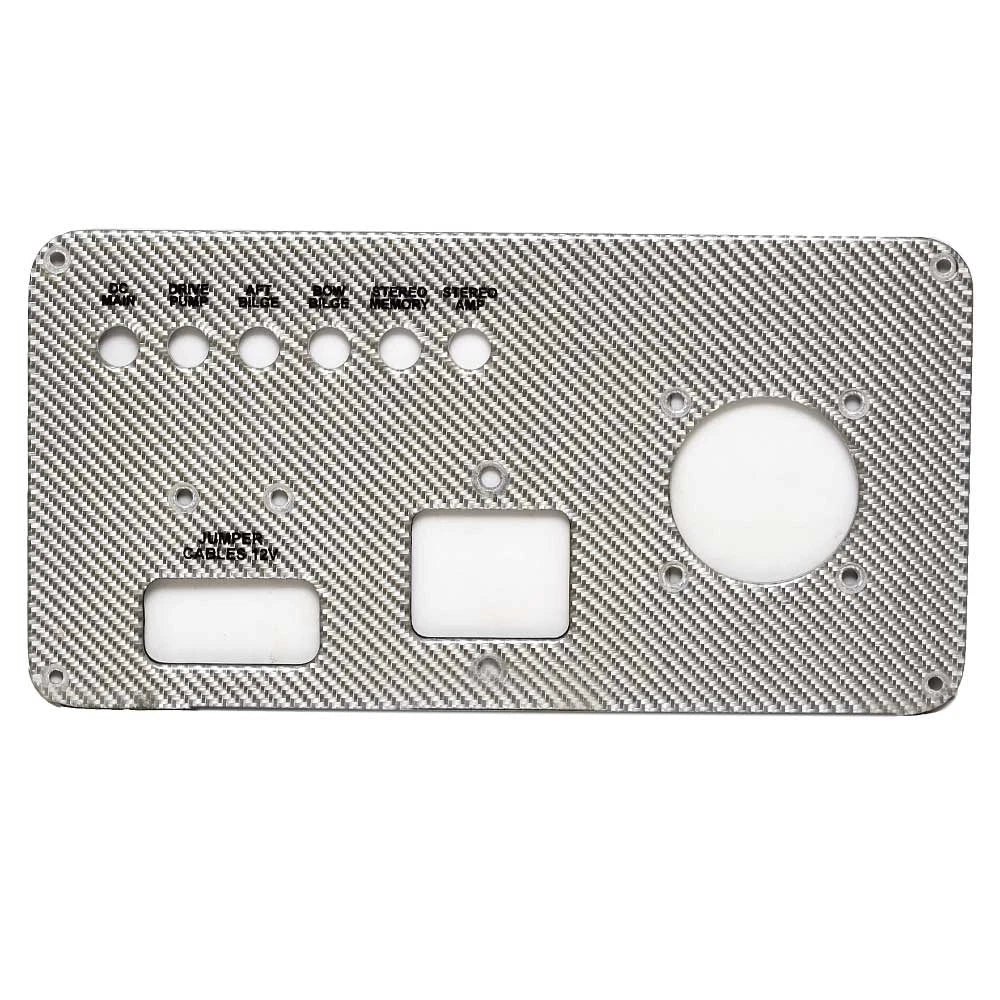 Fountain Boat Blank Switch Panel - Silver Carbon Fiber 11 5/8 X 6 Inch