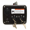 Boat Dual Ignition Switch Panel - with 12V Receptacle Black