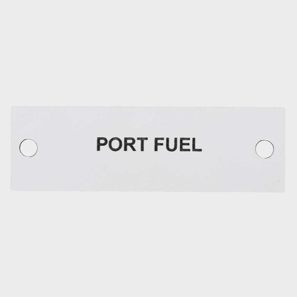 Rinker Boat Port Fuel Tag 222399 - 2 7/8 X 7/8 Inch White Plastic