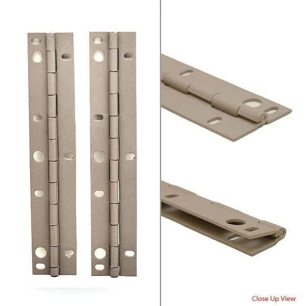 Boat Seat Hatch Piano Hinge - Aluminum Beige Coated 8 Inch (pair)