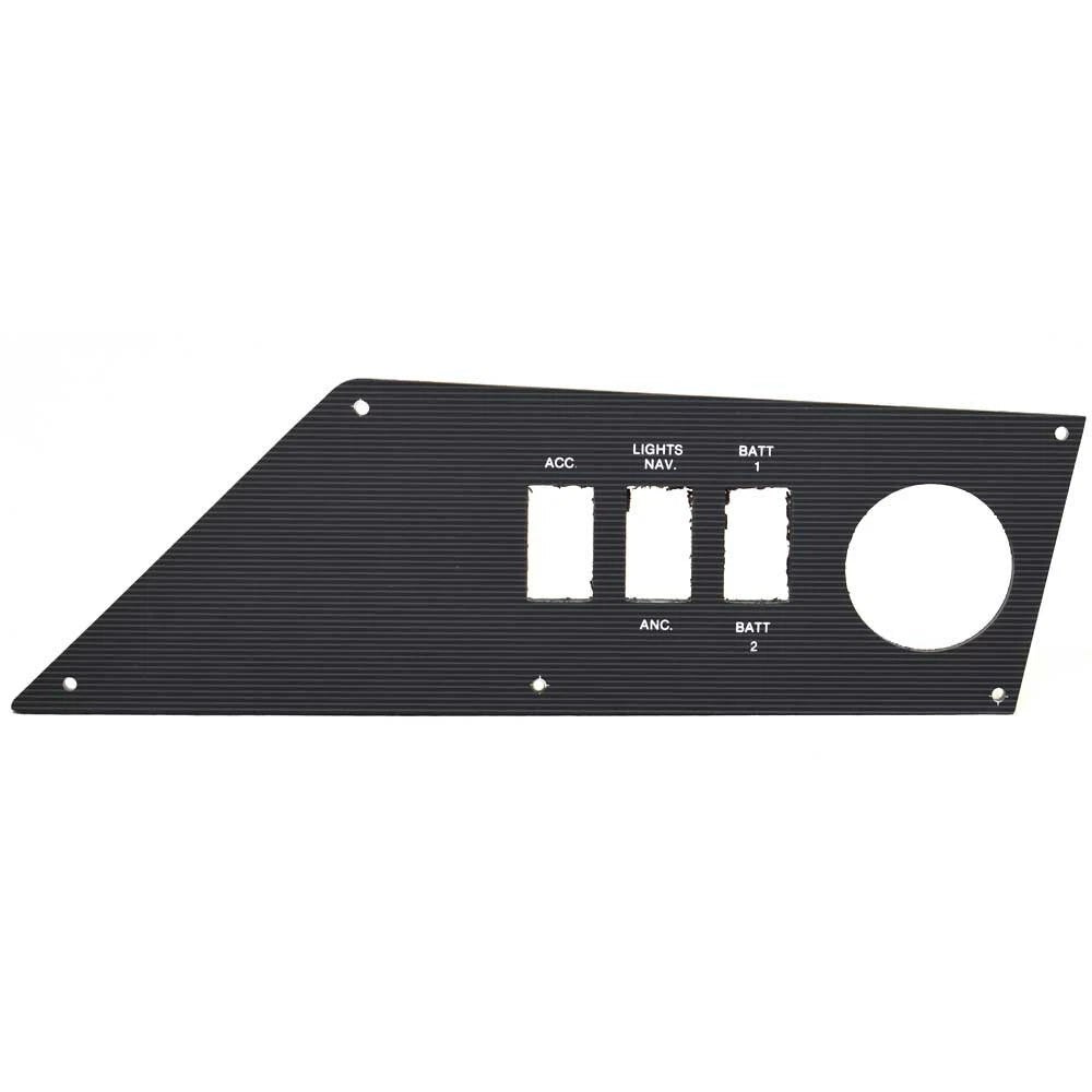Bass CAT Boat Blank Switch Panel - Lights Battery Gauge Black