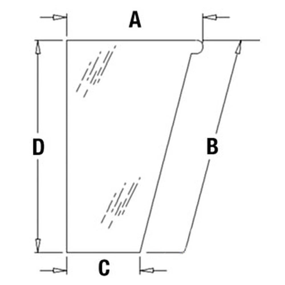 Right Hand Lower Front Glass Fits Case/Internati Onal Harvester Replaces 338423A1
