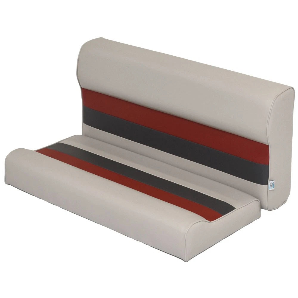Wise Pontoon Boat Bench Cushions 8WD100-1012 - 36In Gray - Red (2Pc)