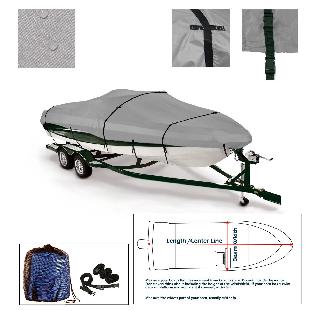 War Eagle Blackhawk 761 Fishing Hunting Trailerable Boat Storage Cover Rainproof