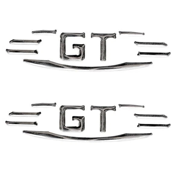 Glastron Boat Raised Sticker Decals - GT Glove Box Chrome (pair)