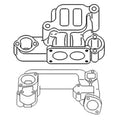 A5751K Intake & Exhaust Manifold Fits John Deere Tractor 60 620 630 Gas