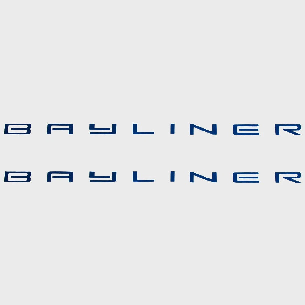 Bayliner Boat Raised Brand Decals - Teal Logo (pair)