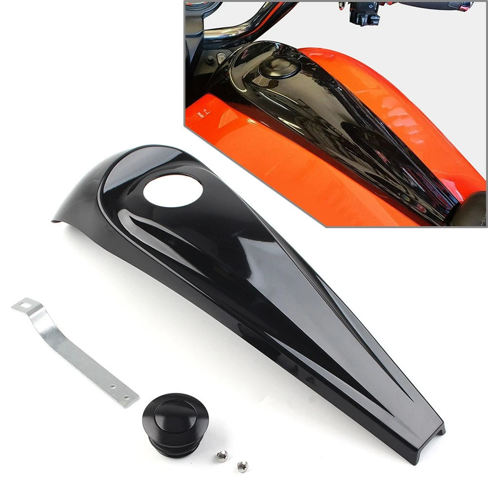 Glossy Dash Fuel Console Cover + Gas Tank Cap Black for Harley Touring 08-22