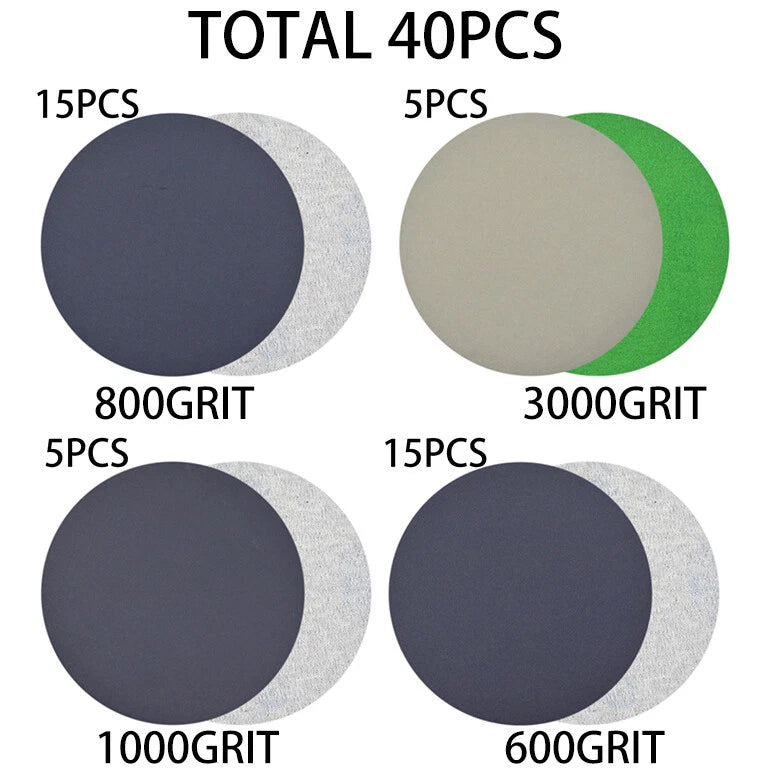 3 Inches Waterproof Silicon Carbide Sand Paper Abrasive Disc Wear-Resistanc E Set