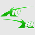 2013 MasterCraft X10 Boat Decal 2978411 - Green Stickers (set of 2)
