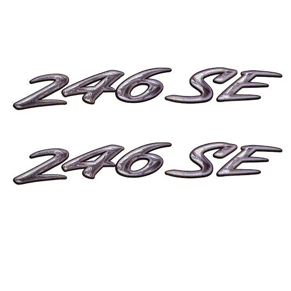 Rinker Boat Emblem Decal Sticker - 246 White Gray (pair)