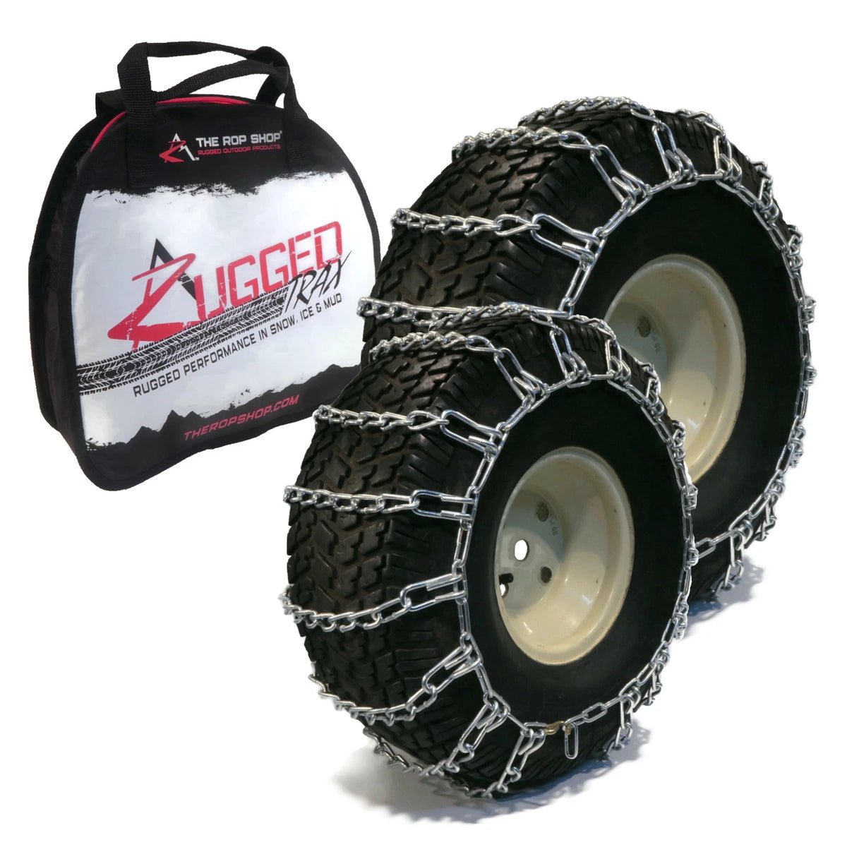 2 Link Tire Chain Pair for MTD 18x8.5x8 Front 22x11x10 Rear Tractor Tires