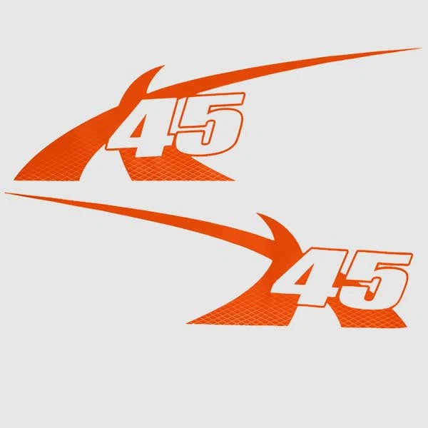 MasterCraft Boat Hull Decals 7501573 - X45 Orange Stickers (set of 2)