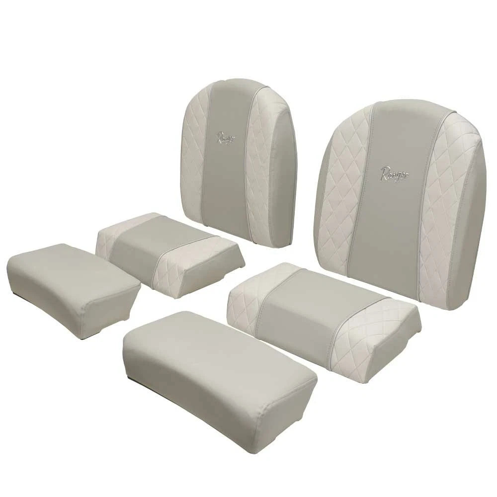 Ranger Boat Leaning Post Seat Cushions - 2360 - 2510 Bay Gray White