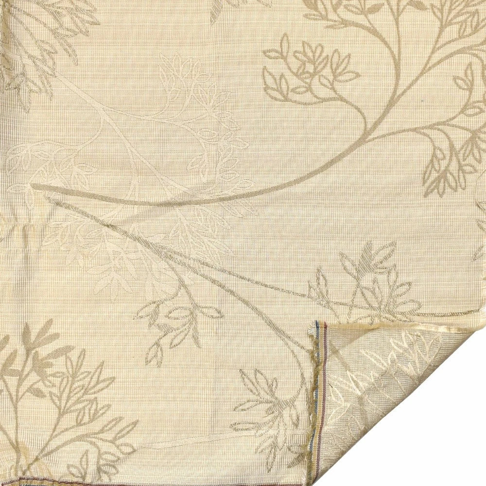 Boat Woven Pattern Fabric - Floral Beige Tan 58 Inch (YD)