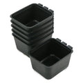 6-Pack - Black Cage Bowls Made of Durable Plastic for Farm Animals and Pets