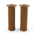 7/8" Motorcycle Universal 22MM Vintage Handlebar Rubber Hand Grips Dark Brown