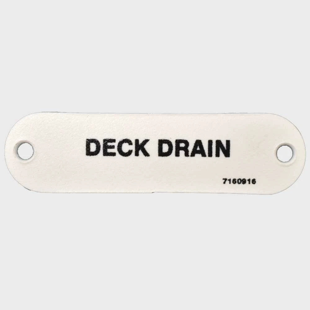Marquis Boat Label Tag 7160916 - Deck Drain White Plastic
