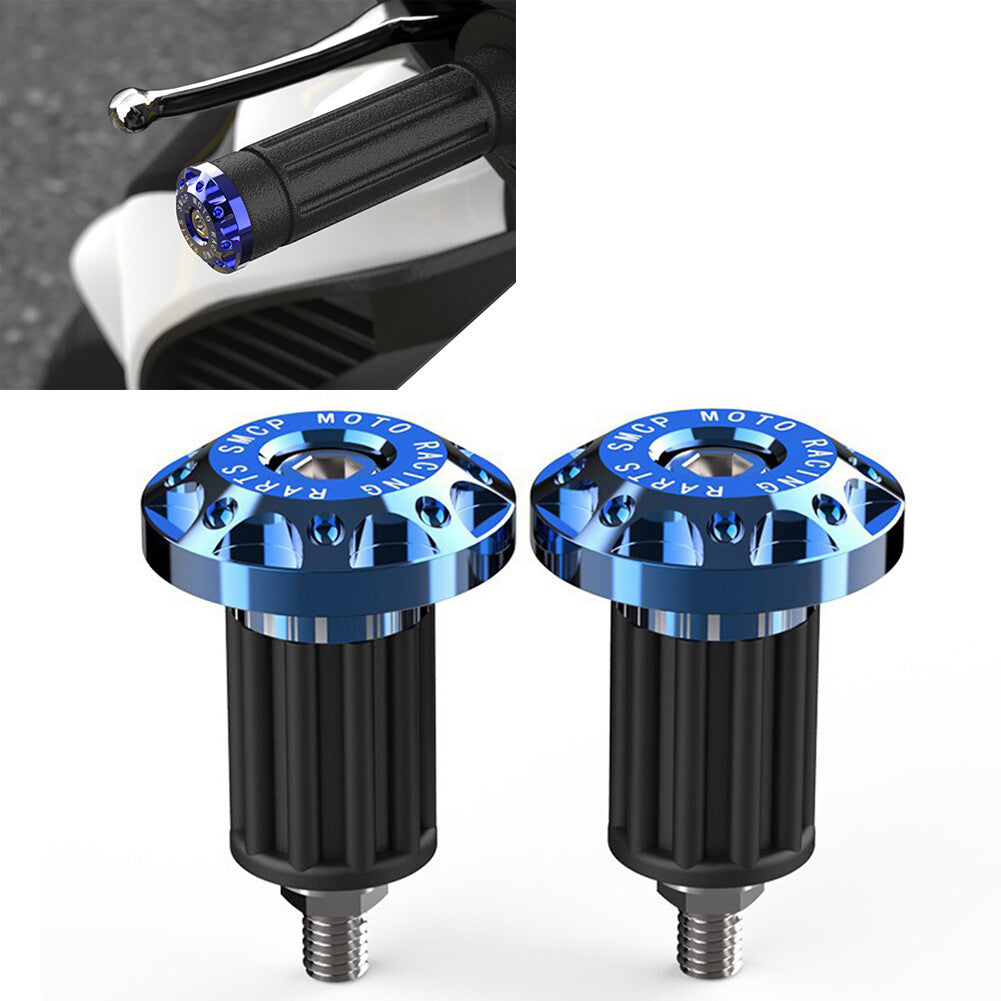 7/8'' Motor Blue Dirt Bike CNC Handlebar Grips Bar End Cap Plugs Slider